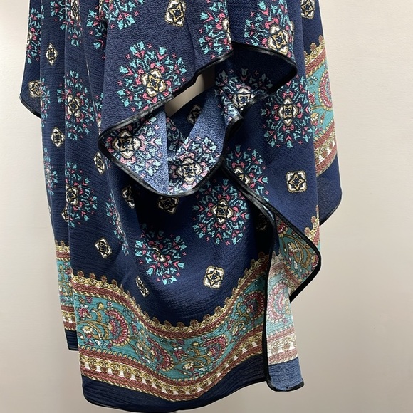 Melrose And Market Navy Blue Print Open Front Kimono One Size - Picture 6 of 16